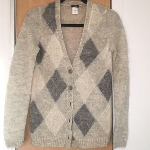 J Crew Mohair argyle sweater